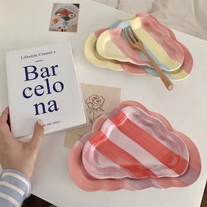 <span class=keywords><strong>Assiette</strong></span> à dessert en céramique de style coréen, <span class=keywords><strong>couleur</strong></span> nuage, petite, fraîche, mignonne et créative - Product Image 1