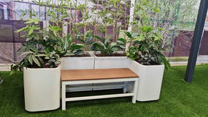 Jardinières rectangulaires <span class=keywords><strong>de</strong></span> grande taille personnalisées en direct d'usine, pots <span class=keywords><strong>de</strong></span> fleurs en métal pour jardin extérieur - Product Image 4