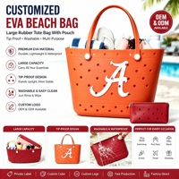 Sac de plage personnalisé en EVA, grand sac fourre-tout en caoutchouc avec pochette, sac anti-chute et lavable pour piscine, fête, événement, cadeau promotionnel, OEM