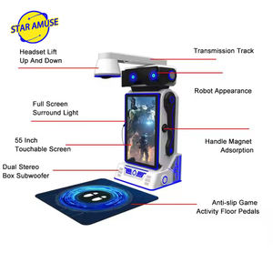Machine de jeu <span class=keywords><strong>vidéo</strong></span> VR pour un joueur, <span class=keywords><strong>robot</strong></span> en libre-service facile, fonctionnement en intérieur, aéroport, centre commercial, sans surveillance, en fibre de verre - Product Image 4