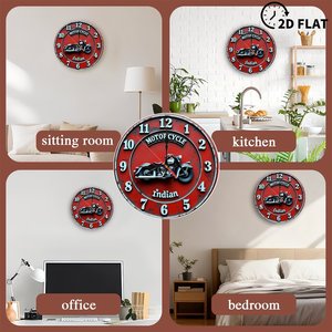 Round Wooden Wall <b>Clock</b> 25x25Cm Modern Art Silent Movement <b>Bedroom</b> Living Room Hanging <b>Clock</b> - Product Image 4