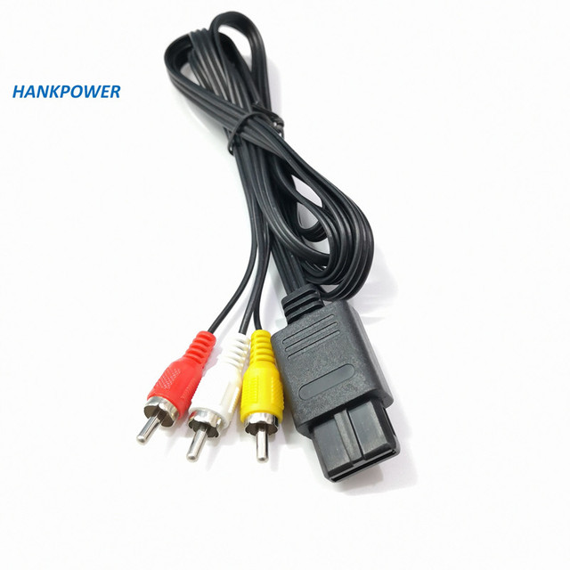 Wholesale Good Quality 1.8M RCA HD Audio Video Cable for Nintendo NCG/N64/SENS Gamecube AV Cable Black