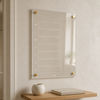 Transparenter Umweltfreundlicher Acryl-Buchstabenkalender für Kühlschrank Wöchentlicher Monatsplaner Whiteboard 4 Marker Kühlschrankorganisation