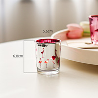 Porte-bougie en verre sculpté Flamant rose, en coffret, pour décoration de dîner aux chandelles de mariage, ornements pour la Journée nationale des Bahamas et la Journée des Morts mexicaine