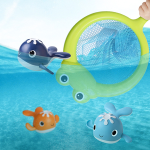 Jouet <span class=keywords><strong>de</strong></span> bain pour bébé, <span class=keywords><strong>baleines</strong></span> flottantes à manivelle avec pêche à la ligne et filet, jeu d'eau pour salle <span class=keywords><strong>de</strong></span> bain, jouet animal avec pêche à la ligne et filet - Product Image 2