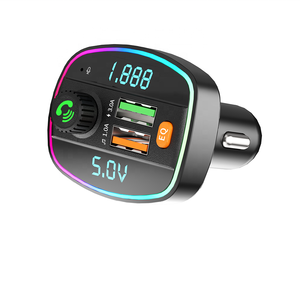 Émetteur FM à double écran Modulateur d'<span class=keywords><strong>autoradio</strong></span> <span class=keywords><strong>Bluetooth</strong></span> mains libres Lecteur MP3 avec 2 adaptateurs de charge rapide USB <span class=keywords><strong>pour</strong></span> voiture - Product Image 2