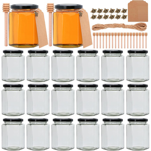 Botella de Vidrio Transparente de Alta Calidad para Alimentos, para Snacks, Leche, Mermelada, Miel, con Tapa de Aluminio - Product Image 1
