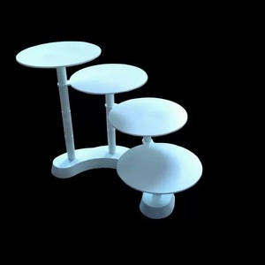 Support à gâteau à 4 étages, plateau de service pour cupcakes, rond, pour support à gâteau de mariage, outils pour gâteaux de fête - Product Image 4