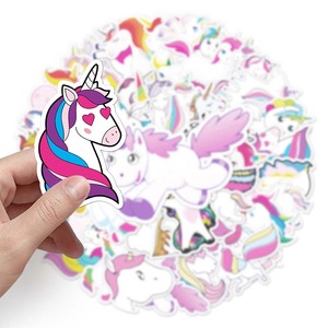 50 PCS wasserdichte Cartoon Einhorn Aufkleber Kinder Graffiti niedlichen Einhorn Wasser flasche Gepäck Gitarre ästhetische Aufkleber für Kinder - Product Image 6