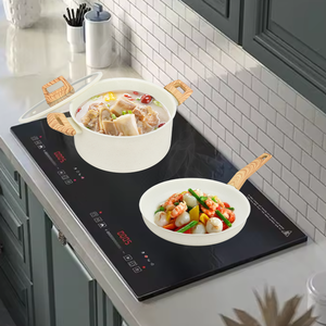 Juego de utensilios de cocina comerciales Olla de granito Utensilios de cocina Mango de grano de madera Sartenes de aluminio blanco Antiadherente Restaurante Calidad personalizable - Product Image 5