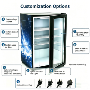 NE-70C Best Price Snacks Milk Cooler Beer Chiller Constant Temperature Glass Door Digital <b>Small</b> Refrigerator with Lock - Product Image 2
