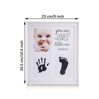 Cadre photo mural pour empreintes de bébé, souvenir personnalisé en bois blanc, décoration murale pour chambre d'enfant, boîte cadeau à poser sur table