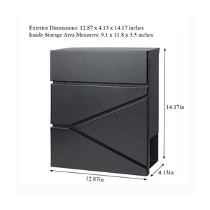 Boîte postale murale en métal pour maison, boîte aux lettres personnalisée avec porte-journal - Product Image 2