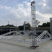 Sistema de Estructura de Escenario Curva Portátil de Aluminio 400x400mm, Soporte para Altavoces para Eventos y Conciertos