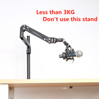 Support de microphone et haut-parleur 2-en-1 en métal, fixation de bureau robuste et antichoc pour studio et diffusion en direct