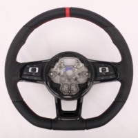 Volant de voiture en fibre de carbone forgée rouge avec LED pour Volkswagen MK3 MK4 MK5 MK6 MK7 MK8 Passat B6 B7 Golf GTI GTS R