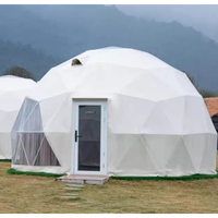 Tente igloo transparente, maison en tente géodésique en PVC imperméable avec salle de bain