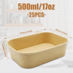 Factory Wholesales Biodegradable Kraft Paper Food Cartons, Customizes and Prints Takeout Food <b>Containers</b> for Single Use - Product Image 2