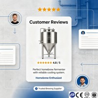 Tanque de Fermentación de Cerveza Comercial de 500L/1000L/2000L, Fermentador Cónico SUS304, Máquina de Elaboración de Cerveza con Bomba de Motor SS304, Certificación ASME y CE