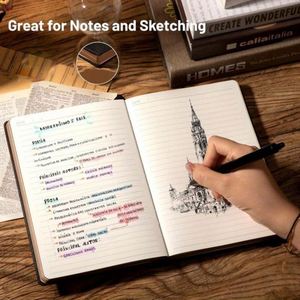 Engraved Leather Spiral Bound A3 Address Book with Lined Pages and <b>Pen</b> Holder for Men - Product Image 3