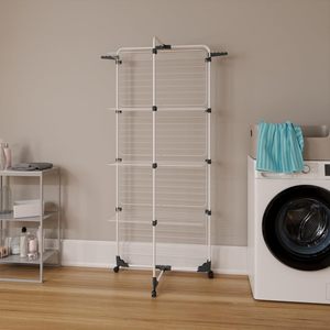 Low Price 40M 4 Tier Foldable Adjustable Metal <b>Laundry</b> Racks Vertical Drying Bathroom & Outdoor Clothes Dryer Rack - Product Image 2