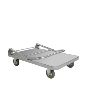 รถเข็นสแตนเลสพับได้สำหรับงานหนักเกรด304ความหนา1.0มม. รับน้ำหนักได้300กก. พร้อมล้อเลื่อนแบบเงียบ5" - Product Image 4