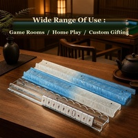 Support et poussoir de Mahjong américain en acrylique à bords ondulés, texture coquille dégradée, porte-pièces de Mahjong, accessoires de jeu de Mahjong personnalisés