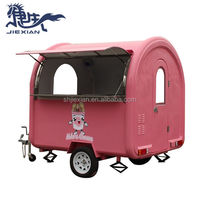 Remorque alimentaire ronde personnalisée, chariot à nourriture en acier inoxydable, camionnette à snacks, chariot à café, camion de service extérieur