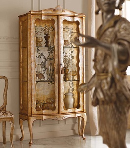 8007-30-haute qualité en bois massif vitrine, armoire à vin avec porte vitrée