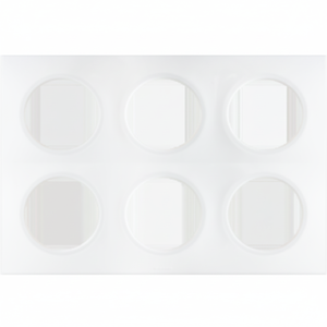 Plaque de couverture carrée blanche 2x3 prises pour interrupteurs muraux - Product Image 1