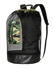 Custom Mesh <b>Drawstring</b> <b>Backpack</b> Large Capacity Diving Bag Waterproof PVC Bottom Dry Pocket Outdoor Beach Swimming <b>Backpack</b> - Product Image 5
