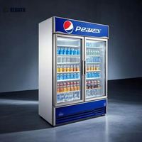 Réfrigérateur commercial vertical en acier inoxydable avec porte vitrée, refroidissement par air, sans givre, pour bars, bières et boissons fraîches