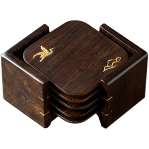 Chinese Style Wood Coaster <b>Set</b> <b>Square</b> Solid Wood Heat Insulating Tea Mat For Kung Fu Tea Ceremony Accessory - Product Image 5