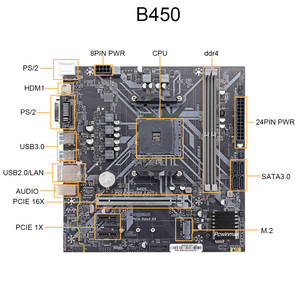 เมนบอร์ดเดสก์ท็อป B450 ซ็อกเก็ต AM4 DDR4 ของแท้จากโรงงาน รองรับ 64GB IDE แบบดูอัลแชนแนล - Product Image 2