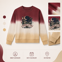 T-shirt graphique pour femme à manches longues, tricoté, respirant, écologique, style bohème, tie-dye dégradé personnalisé, pour événements de groupe et voyages, OEM ODM