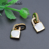 Mini cadenas en plaqué or, bijoux de bricolage, pavé CZ, petite serrure, clé breloque