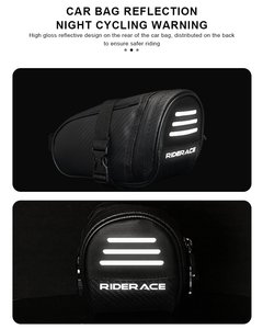 Sacoche de selle de vélo RIDERACE portable en cuir réfléchissant, petite sacoche de selle imperméable pour VTT et vélo de route, équipement de vélo - Product Image 4