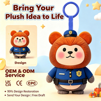 Peluche personnalisée brodée pompier, en coton biologique écologique, avec rembourrage doux, jouet en peluche animal en coton bio