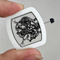 Bestseller 061 Montre mécanique automatique légère pour homme en fibre de carbone blanche, forme tonneau, avec éclairage nocturne, étanche