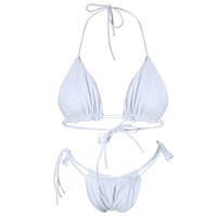 Bikinis triangle pour femmes, maillots de bain en tissu écologique fourni, bikini et vêtements de plage, vente en gros