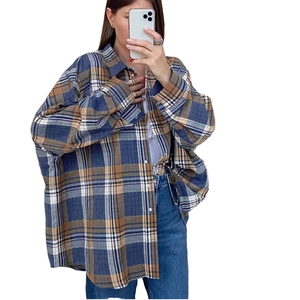 Chemise à carreaux décontractée à manches longues pour hommes, haut à rayures à la mode avec caractéristique anti-rides, coton à simple boutonnage pour l'automne - Product Image 4