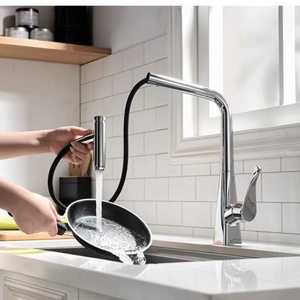 Grifo de Cocina Extraíble de Cobre con Núcleo Cerámico, Retráctil, Agua Fría y Caliente, Alto Flujo, Monomando BN-10, Diseño Moderno - Product Image 5