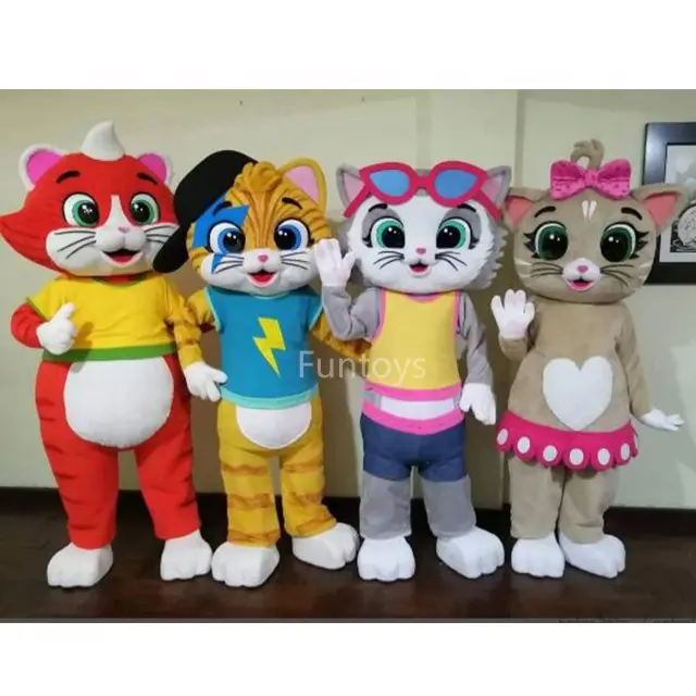 Funtoys Custom Made kedi maskot kostüm kediler için yetişkin