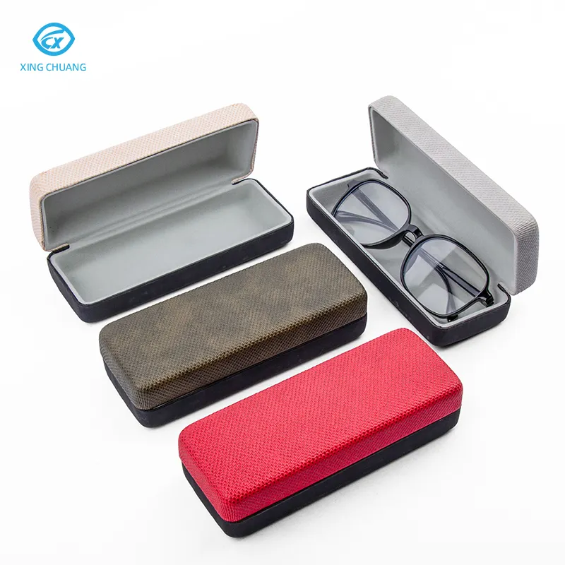 사용자 정의 로고 에코 안경 케이스 가방 단단한 가죽 독서 광학 눈 태양 안경 안경 케이스 상자 세트
