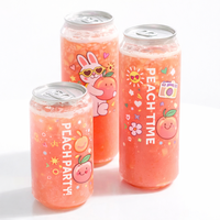 Bouteille de boisson personnalisée en plastique PET transparent, aspect canette de soda en aluminium, OEM, haute qualité, avec bouchon à clapet, impression UV/sérigraphie