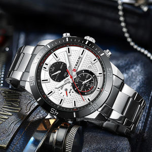 Montre à quartz pour homme Curren 8417, étanche, lumineuse, élégante, chronographe, calendrier, acier inoxydable, pour homme - Product Image 2