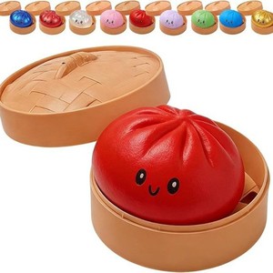 Nouveau jouet à presser BOTU en forme de dumpling, plateau inclus, jouet anti-stress à remontée lente, jouet à pétrir, jouets moelleux à presser, jeux de fête et cadeaux - Product Image 3