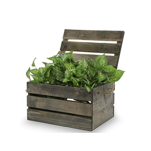 Customized wooden crate restaurant vegetables box brown cheap wooden fruit crates for sale