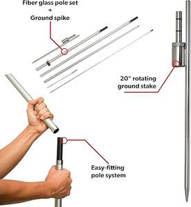 9,5 футов без запутывания сверхпрочный черный наземный флагшток 3x5 с вышитым американским флагом, набор для защиты от наконечника, портативный отдельно стоящий - Product Image 6