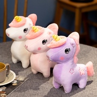 Peluche licorne debout mignonne, jouet en peluche doux avec broderie étoile, animaux en peluche colorés pour la décoration de chambre de filles